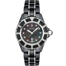 Bulova Accutron Ladies Diamond Bracelet Mirador Watch (Black & Silver)