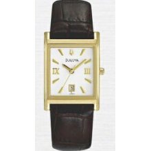 Bulova Gold Stainless Steel Rectangle Face Ladies` Watch