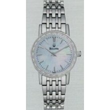 Bulova Ladies` Thin Series 24 Diamond/ Mother-of-pearl Dress Watch