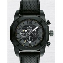 Bulova Marine Star Men`s Black Stainless Steel Chronograph Watch