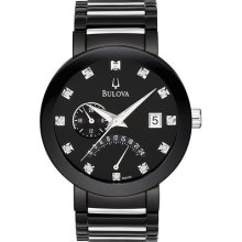 Bulova Men's 98d109 Diamond Accented Black Dial Bracelet Watch