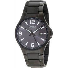 Bulova Mens Brushed/polished Black Ss Watch, Black Dial, Date - 45b119