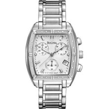 Bulova Watch, Women's Chronograph Diamond Accent Stainless Steel 96r163