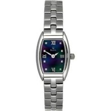 Bulova Women's 96L97 Stainless Steel Bracelet Silver Black Mother of Pearl Dial Watch