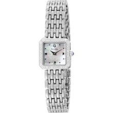 Bulova Women's 96r128 Mother Of Pearl Dial 20 Diamonds Case Bracelet Watch