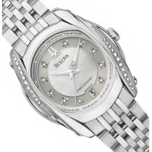 Bulova Womens Precisionist Tanglewood Diamond Mop Dial Date Watch