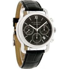 Burberry Automatic Chronograph Black Alligator Strap Mens Watch BU1209