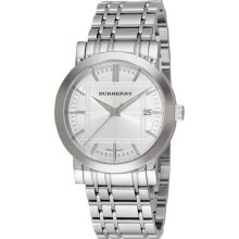 Burberry Men's Heritage Stainless Steel Case and Bracelet Silver Dial Date Display BU1350