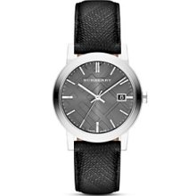 Burberry The City Silver Watch with Beat Check Strap, 38mm
