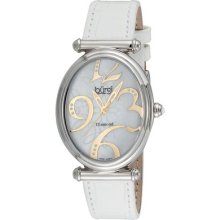 Burgi Bur039w Swiss Quartz Stainless Steel Floral Womens Watch