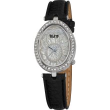 Burgi Women's Oval Flower Pattern Quartz Watch (Burgi Ladies Oval Flower Pattern Watch)