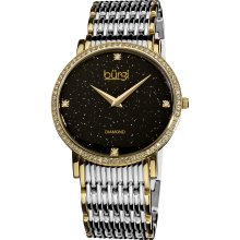 Burgi Women's Swiss Quartz Diamond Bracelet Watch (Two-tone)