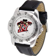 Cal State Matadors Logo- Mens Sport Leather Watch