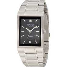 Caravelle By Bulova Diamond Men Stainless Steel Watch 43d104 Black Dial