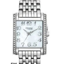 Caravelle Ladies` Stainless Steel Mother-of-pearl & Swarovski Crystal Watch