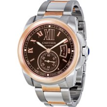 Cartier Calibre De Cartier Chocolate Brown Dial Mens Watch W7100050