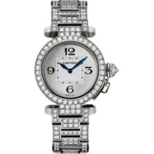 Cartier Pasha 32mm White Gold Ladies Watch WJ1192LZ