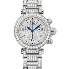 Cartier Pasha Seatimer Lady Chronograph Pave Diamond Watch WJ130008