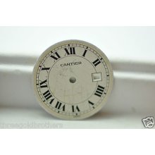 Cartier Round White Roman Numeral Date Dial