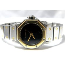 Cartier Santos Octagon Women's Automatic 18k Steel Watch Black