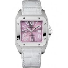 Cartier Women's Santos 100 Pink Dial Watch W20133X8