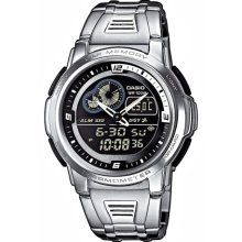 Casio Aqf-102Wd-1Bvef Men's Analog And Digital Quartz Multifunction Watch With Steel Bracelet