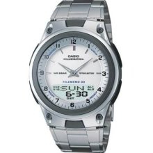 Casio Databank Duo World Time 30 Page Databank Watch Steel Band Aw-80d-7