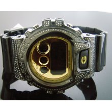 Casio G Shock 3.50CT Full Case White diamonds Gold Face & Case Watch