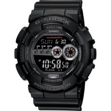 Casio G-shock Gd100-1b Black, Led Lx Reverse Lcd Display, Chrono & Stopwatch