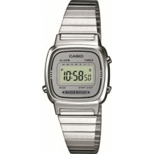 Casio La670wea-7ef Ladies Silver Retro Digital Watch