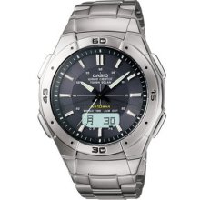 Casio Men S Wva470dj-1acf Waveceptor Solar Atomic Ana-digi Sport Watch Fast