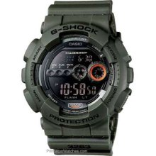 Casio Mens G-Shock XL Super LED Digital Military Green GD100MS-3