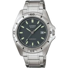 Casio Mtp1244d-8a Stainless Steel Analog Casual Dress Date Grey Dial Menâ€™s Watch