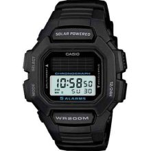 Casio Solar 200 Meter Wr Black Resin Watch, 5 Alarms, Hdds100-1av