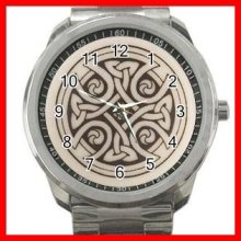 Celtic Cross Irish Cross Silvertone Sports Metal Watch 166