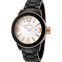 Ceramic White Dial 18k Rose Gold Plated Bezel Black