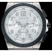 Cerruti 1881 Mens Roma Campione Chronograph Swiss Quartz Ss Watch Bla