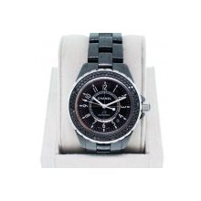 Chanel J-12 H0991 Black Ceramic Watch with Black Diamond Bezel