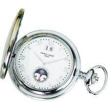 Charles Hubert 14k Gold-plated Two-tone White Dial Pocket Watch