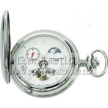 Charles-Hubert 3713 Stainless Steel Automatic 22 Jewel Pocket Watch