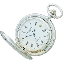 Charles Hubert Chrome-finish White Dial Three Hands Pocket Watch