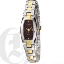 Charles Hubert Classic Ladies Two Tone Brown Dial Modern Fashion Watch 6745-T