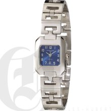 Charles Hubert Classic Ladies Silver Tone Blue Dial Modern Fashion Watch 6746-W