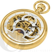 Charles Hubert Gold-Plated Dual Time Mechanical Pocket Watch 3816