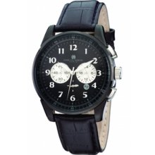 Charles-Hubert- Paris Mens Matte Black Finish Stainless Steel Case