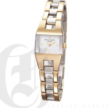 Charles Hubert Premium Ladies White Dial Two Tone Stainless Steel Dress and Sport Watch 6736-T