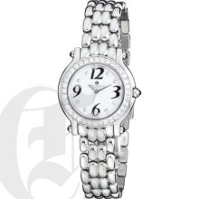 Charles Hubert Womens Stainless Steel Watch Swarovski Stones White Dial 6774