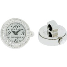 Charmed Memories Ladies Crystal Grey/White Dial Stainless Steel Charm Watch