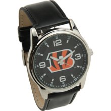 Cincinnati Bengals wrist watch : Cincinnati Bengals Interchangeable Leather Watch - Black/Brown