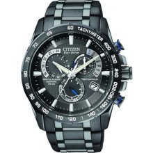 Citizen Eco-drive Black Sapphire Radio Controlled At Chrono Watch At4007-54e